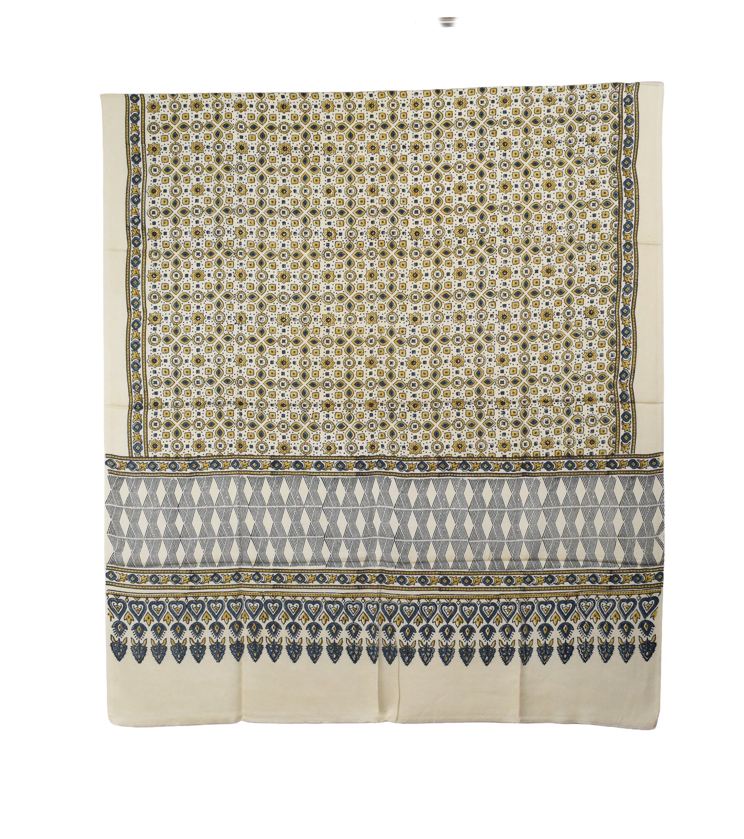 Ajrakh Modal Silk Natural Dye Hand Block Print Dupatta  - 2.5 Mtr Length    -  SKU : AI27802W