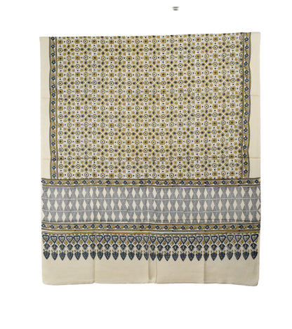 Ajrakh Modal Silk Natural Dye Hand Block Print Dupatta  - 2.5 Mtr Length    -  SKU : AI27802W