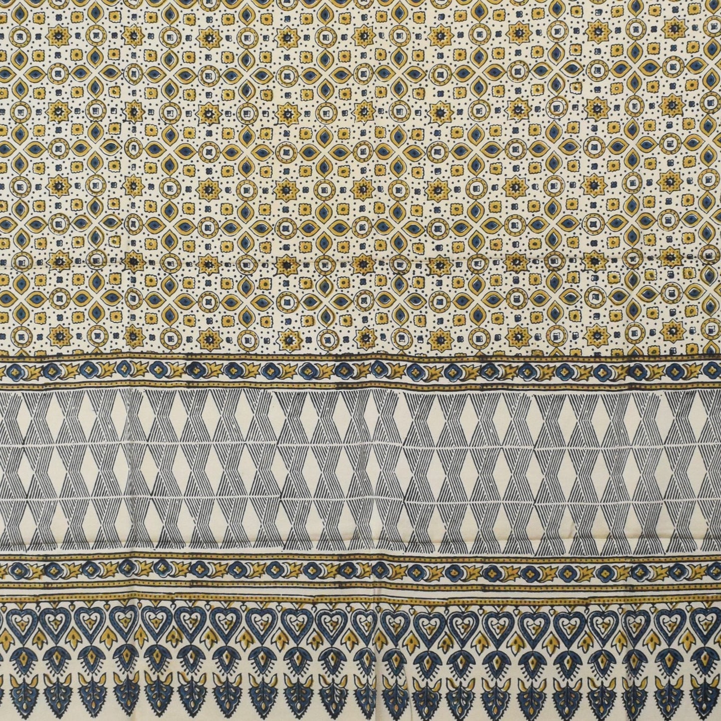 Ajrakh Modal Silk Natural Dye Hand Block Print Dupatta  - 2.5 Mtr Length    -  SKU : AI27802W