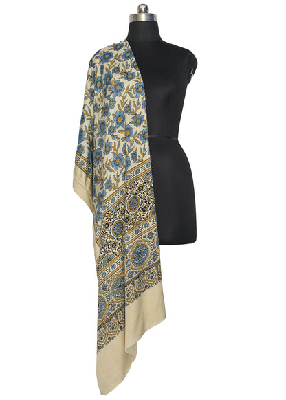 Ajrakh Modal Silk Natural Dye Hand Block Print Dupatta  - 2.5 Mtr Length    -  SKU : ID13901B