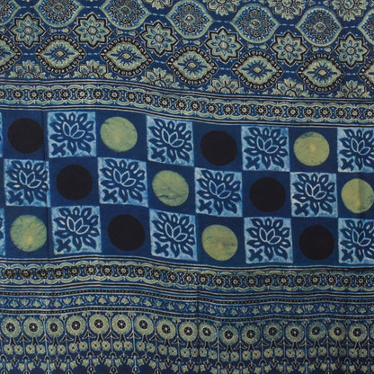 Ajrakh Modal Silk Natural Dye Hand Block Print Dupatta  - 2.5 Mtr Length    -  SKU : AI27802A