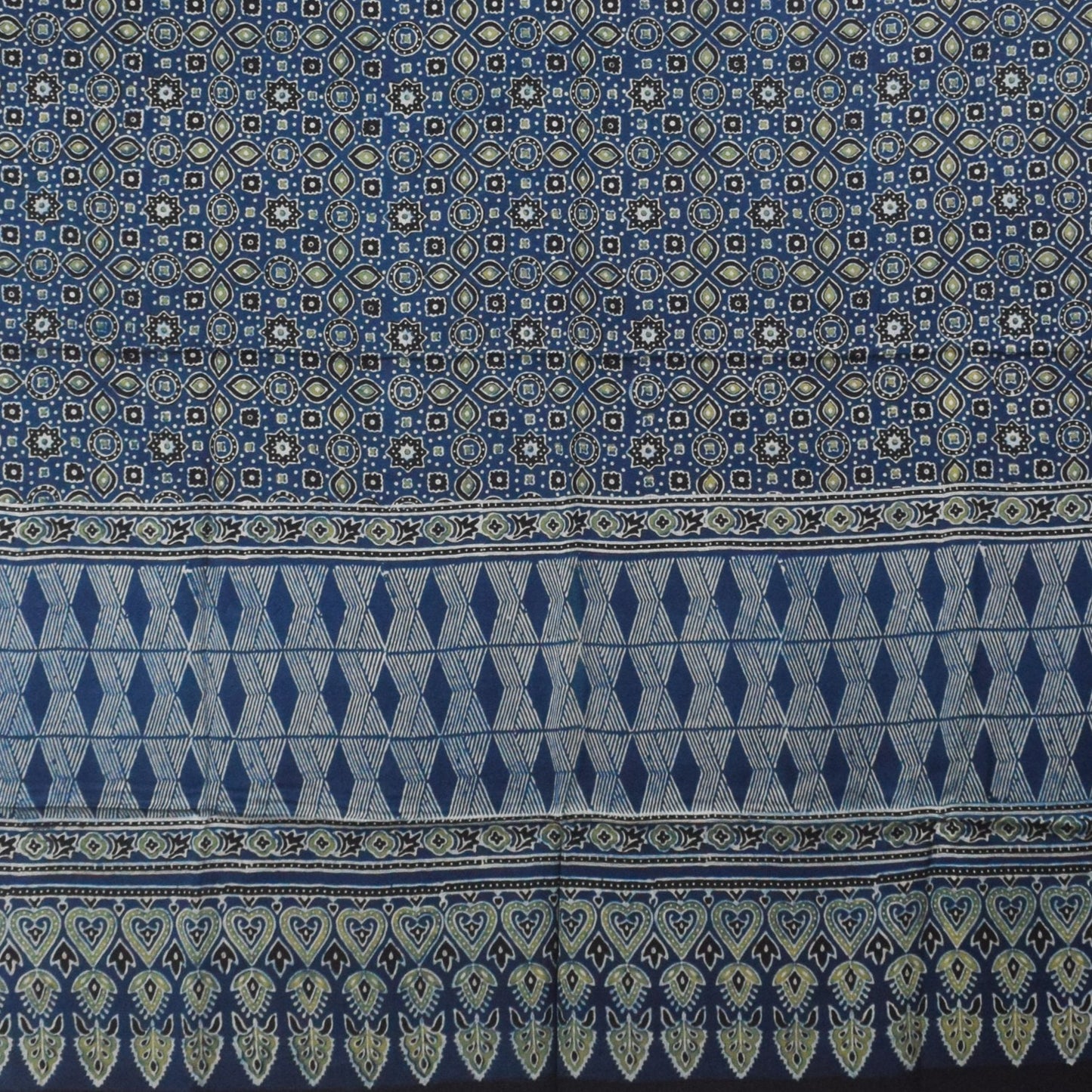 Ajrakh Modal Silk Natural Dye Hand Block Print Dupatta  - 2.5 Mtr Length    -  SKU : AI27802R