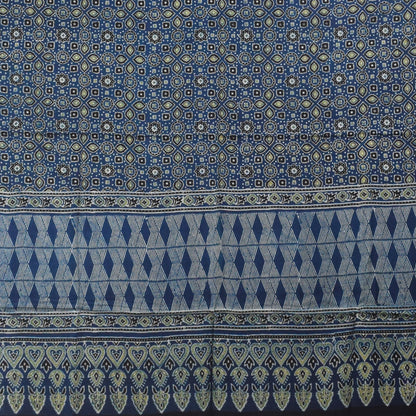 Ajrakh Modal Silk Natural Dye Hand Block Print Dupatta  - 2.5 Mtr Length    -  SKU : AI27802R