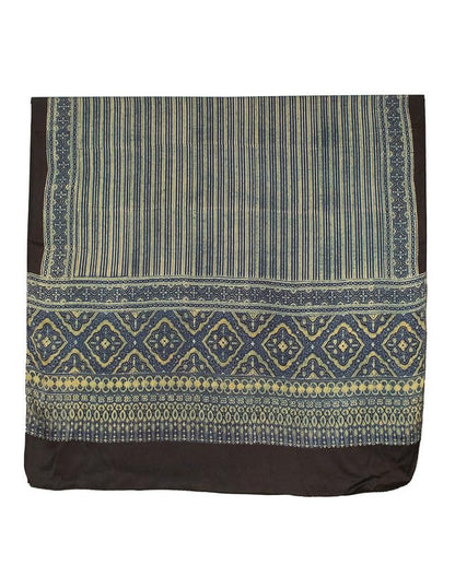 Ajrakh Modal Silk Natural Dye Hand Block Print Dupatta  - 2.5 Mtr Length   -  SKU : ID0270AF