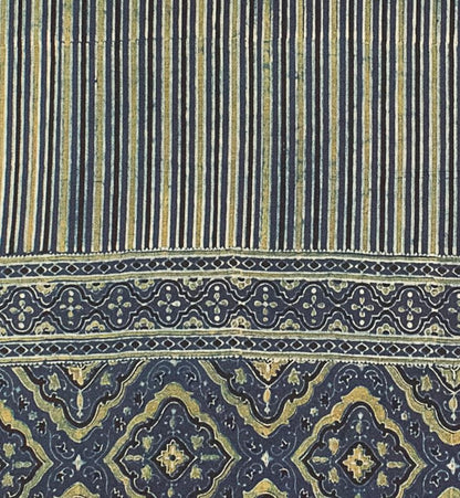 Ajrakh Modal Silk Natural Dye Hand Block Print Dupatta  - 2.5 Mtr Length   -  SKU : ID0270AF
