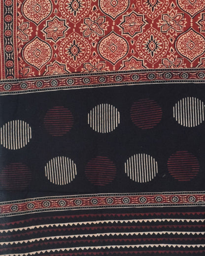 Ajrakh cotton Natural Dye Hand Block Print Dupatta  - 2.5 Mtr Length    -  SKU : IA06503K