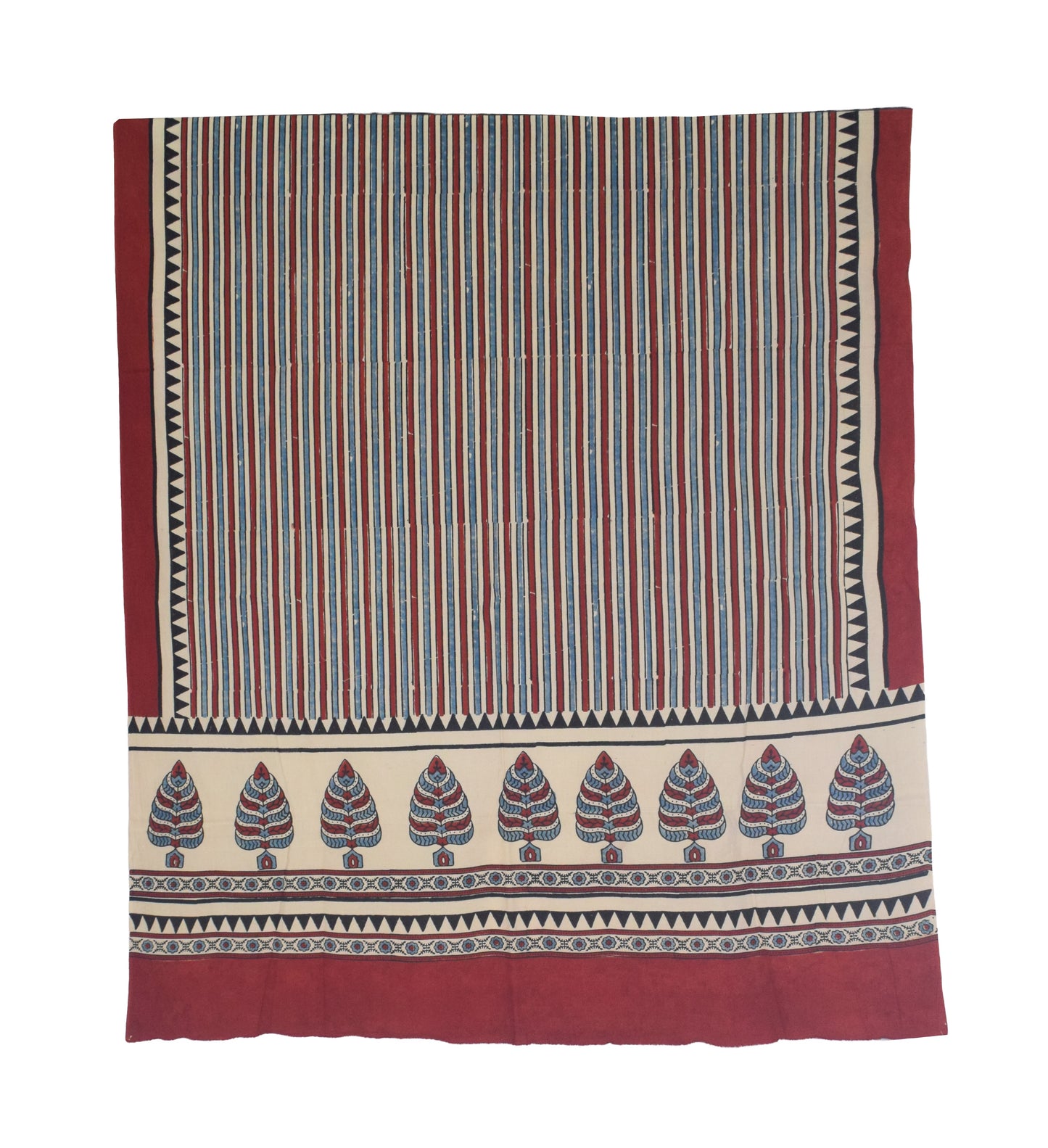 Ajrakh cotton Natural Dye Hand Block Print Dupatta  - 2.5 Mtr Length    -  SKU : AI06A03A