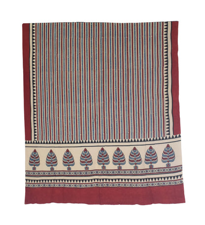 Ajrakh cotton Natural Dye Hand Block Print Dupatta  - 2.5 Mtr Length    -  SKU : AI06A03A