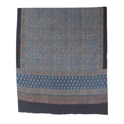 Ajrakh cotton Natural Dye Hand Block Print Dupatta  - 2.5 Mtr Length    -  SKU : AI06A03G