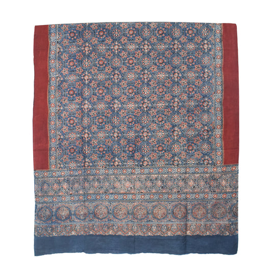 Ajrakh cotton Natural Dye Hand Block Print Dupatta  - 2.5 Mtr Length    -  SKU : MS30101B