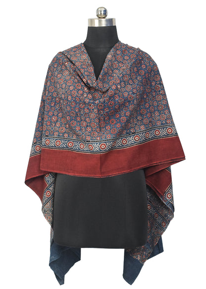 Ajrakh cotton Natural Dye Hand Block Print Dupatta  - 2.5 Mtr Length    -  SKU : MS30101C