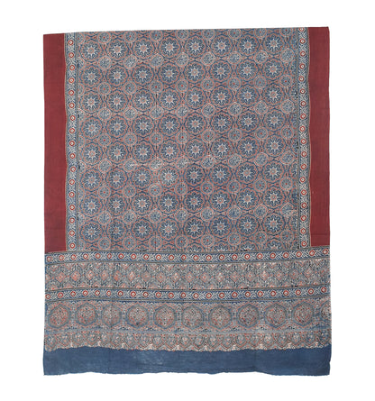 Ajrakh cotton Natural Dye Hand Block Print Dupatta  - 2.5 Mtr Length    -  SKU : MS30101D