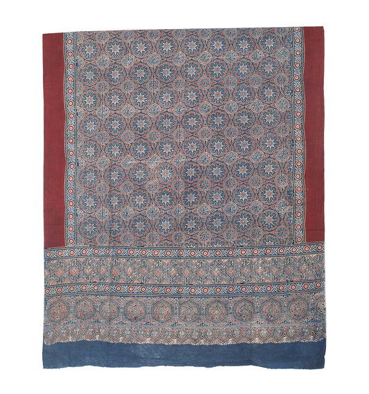 Ajrakh cotton Natural Dye Hand Block Print Dupatta  - 2.5 Mtr Length    -  SKU : MS30101D