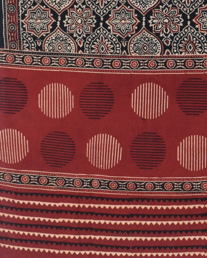Ajrakh cotton Natural Dye Hand Block Print Dupatta  - 2.5 Mtr Length    -  SKU : IA06503L