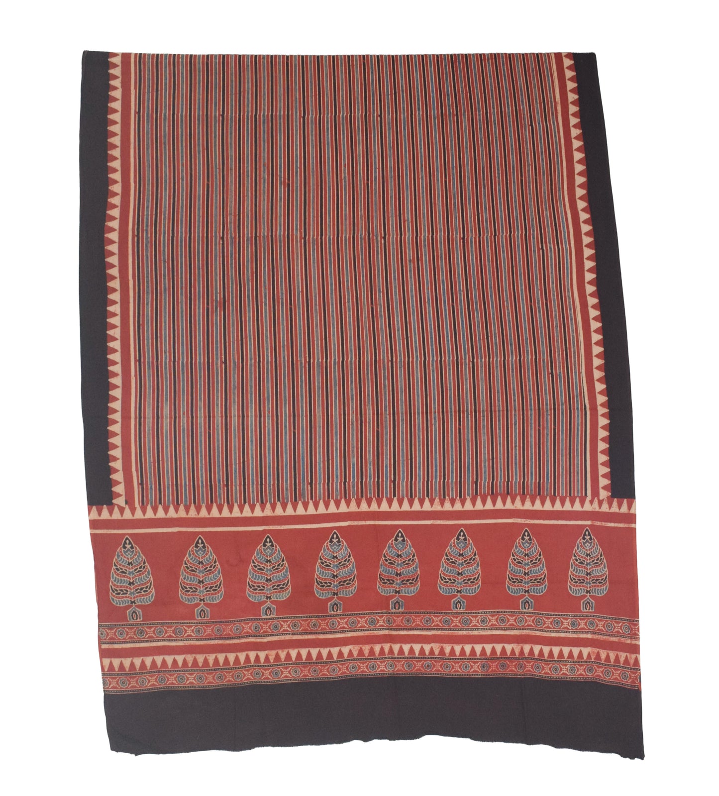 Ajrakh cotton Natural Dye Hand Block Print Dupatta  - 2.5 Mtr Length    -  SKU : AI06A03F