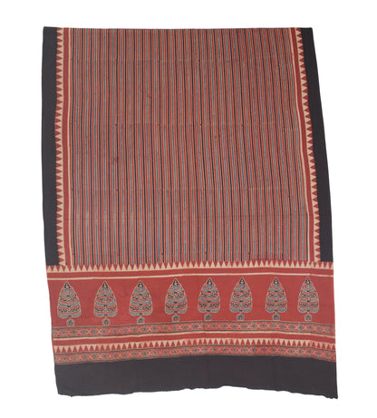 Ajrakh cotton Natural Dye Hand Block Print Dupatta  - 2.5 Mtr Length    -  SKU : AI06A03F