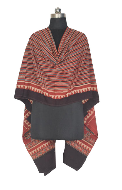Ajrakh cotton Natural Dye Hand Block Print Dupatta  - 2.5 Mtr Length    -  SKU : AI06A03F