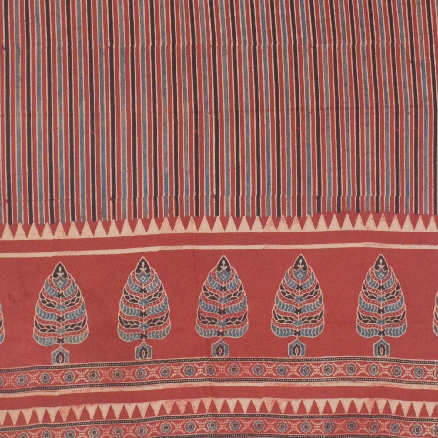 Ajrakh cotton Natural Dye Hand Block Print Dupatta  - 2.5 Mtr Length    -  SKU : AI06A03F