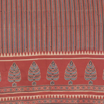 Ajrakh cotton Natural Dye Hand Block Print Dupatta  - 2.5 Mtr Length    -  SKU : AI06A03F