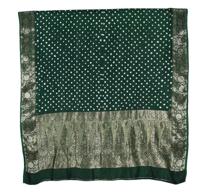 Bandhej [ Tie-Dye] Dola Silk Dupatta With Full nakshi Border & Pallu - 2.5 Mtr Length    -  SKU : KK01501H