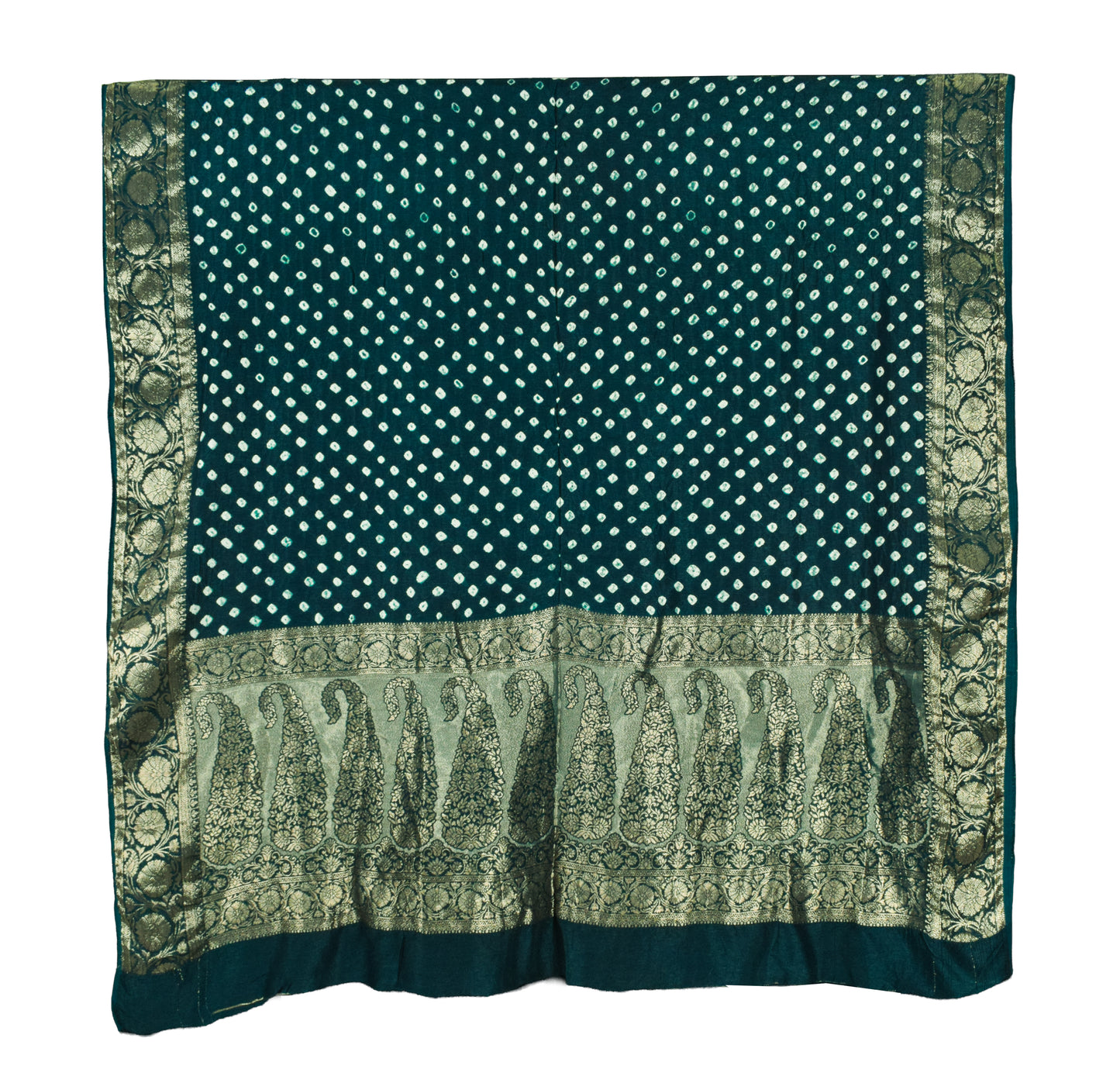 Bandhej [ Tie-Dye] Dola Silk Dupatta With Full nakshi Border & Pallu - 2.5 Mtr Length    -  SKU : KK01501I