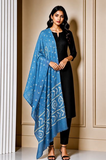 Bandhej [ Tie-Dye] Modal Silk Multi (Bandhej - Tie Dye) Dupatta  - 2.2 Mtr Length    -  SKU : KK04501A