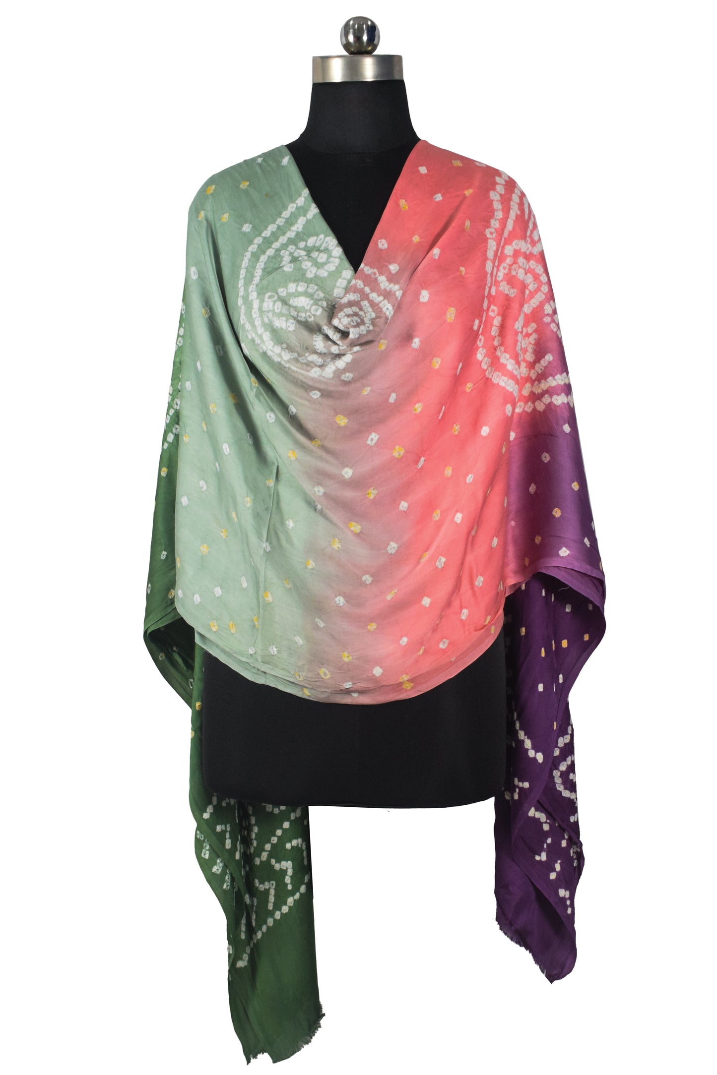 Bandhej [ Tie-Dye] Modal Silk Multi (Bandhej - Tie Dye) Dupatta  - 2.2 Mtr Length    -  SKU : KK04501G