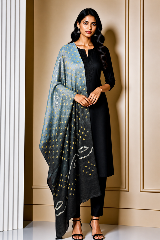 Bandhej [ Tie-Dye] Modal Silk Multi (Bandhej - Tie Dye) Dupatta  - 2.2 Mtr Length    -  SKU : KK04501I