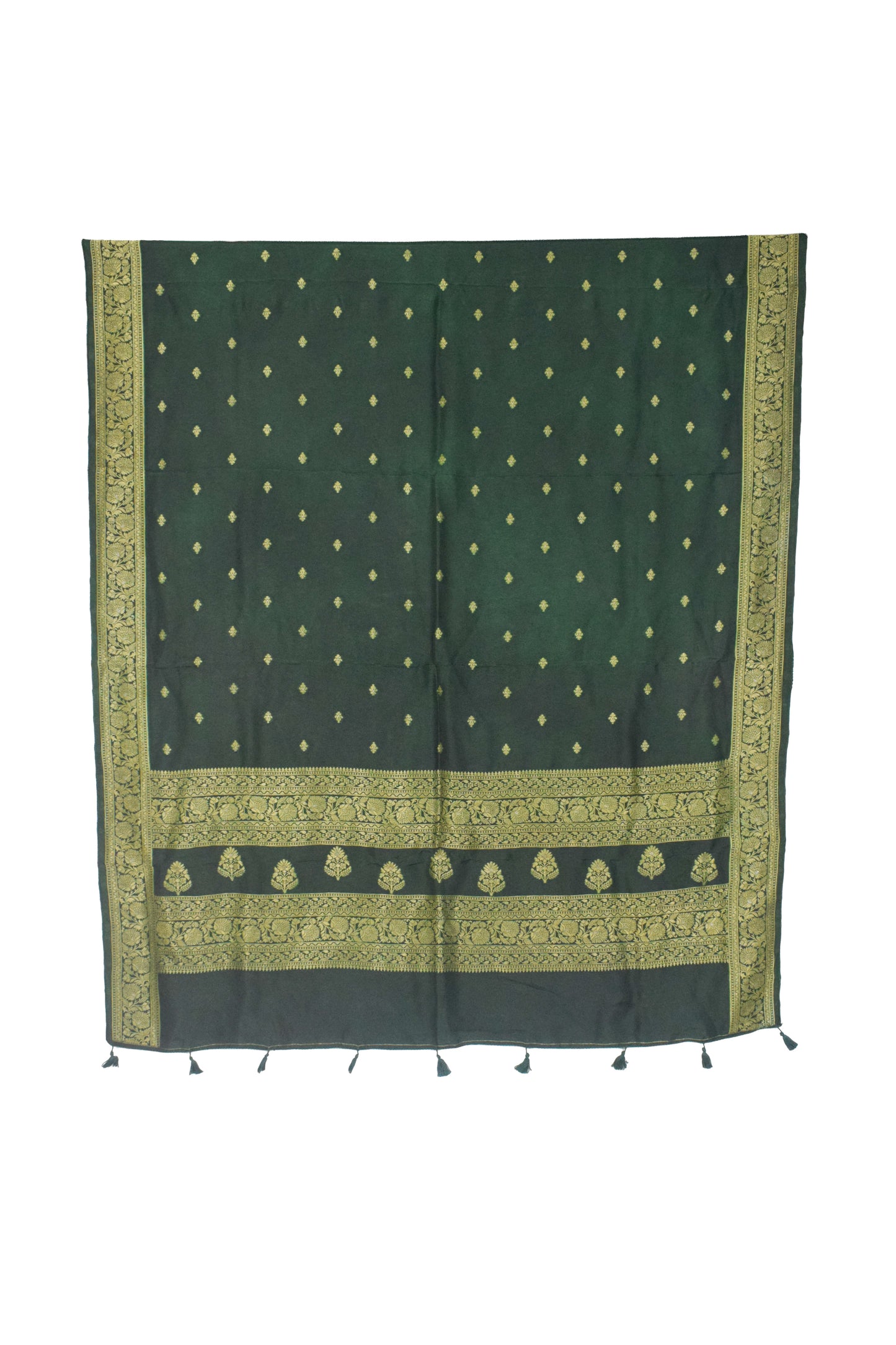 Plain Dyeing Dola Silk Butta Designs Dupatta with Nakshi Border - 2.35 Mtr Length    -  SKU : AI18C01A