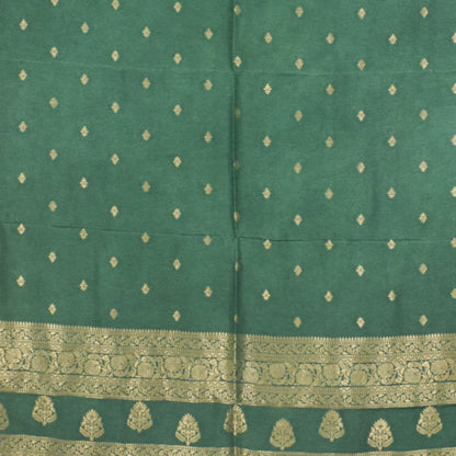 Plain Dyeing Dola Silk Butta Designs Dupatta with Nakshi Border - 2.35 Mtr Length    -  SKU : AI18C01G