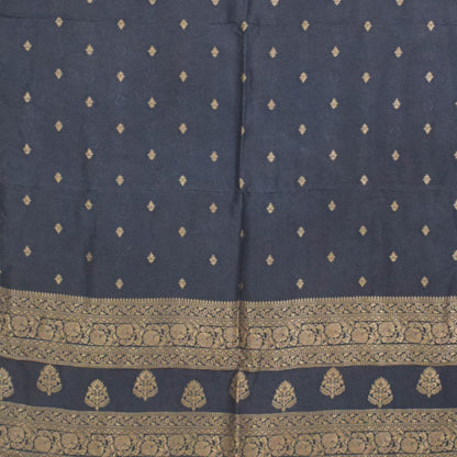 Plain Dyeing Dola Silk Butta Designs Dupatta with Nakshi Border - 2.35 Mtr Length    -  SKU : AI18C01I