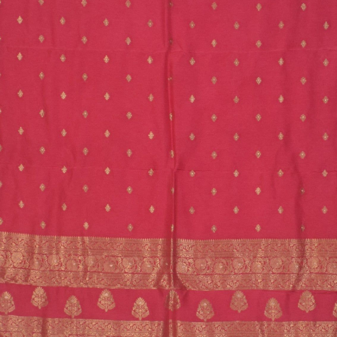 Plain Dyeing Dola Silk Butta Designs Dupatta with Nakshi Border - 2.35 Mtr Length    -  SKU : AI18C01B