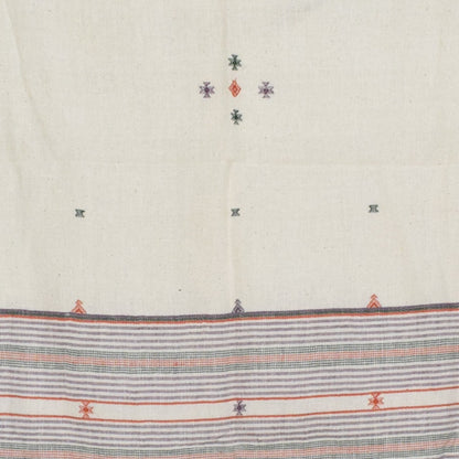 Weaving Design Kala Cotton Hand Embroidered Mirror Work Dupatta with Tassels - 2.35 Mtr Length    -  SKU : DV16201B