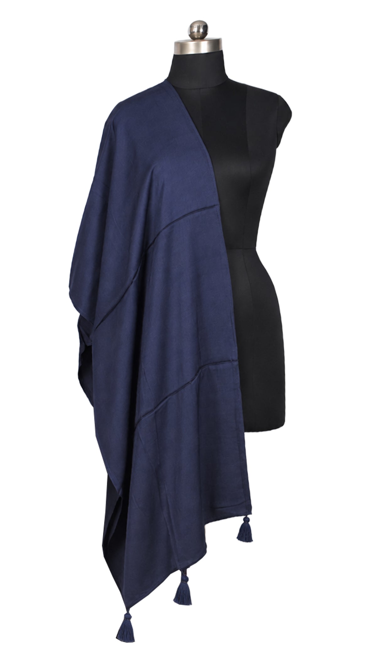 Plain Dyeing Modal Silk Dupatta with Tassels - 2.5 Mtr Length   -  SKU : 0106-DBDB