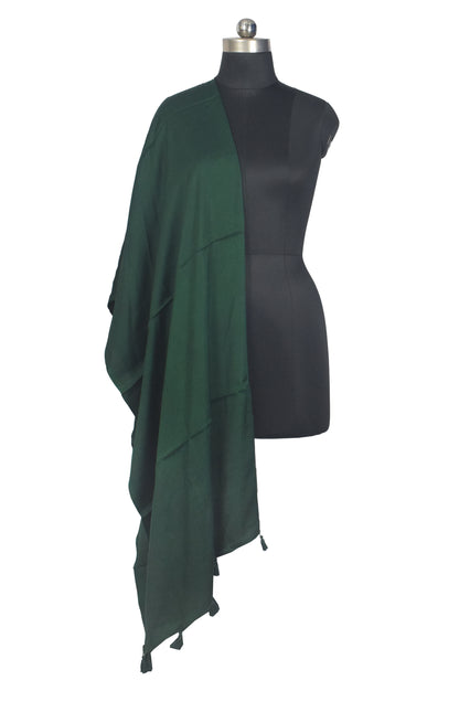 Plain Dyeing Modal Silk Dupatta with Tassels - 2.5 Mtr Length   -  SKU : 0106-GRGR