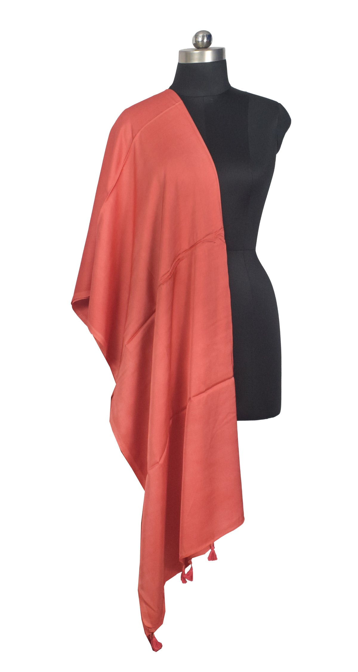 Plain Dyeing Modal Silk Dupatta with Tassels - 2.5 Mtr Length   -  SKU : 0106-PHPH