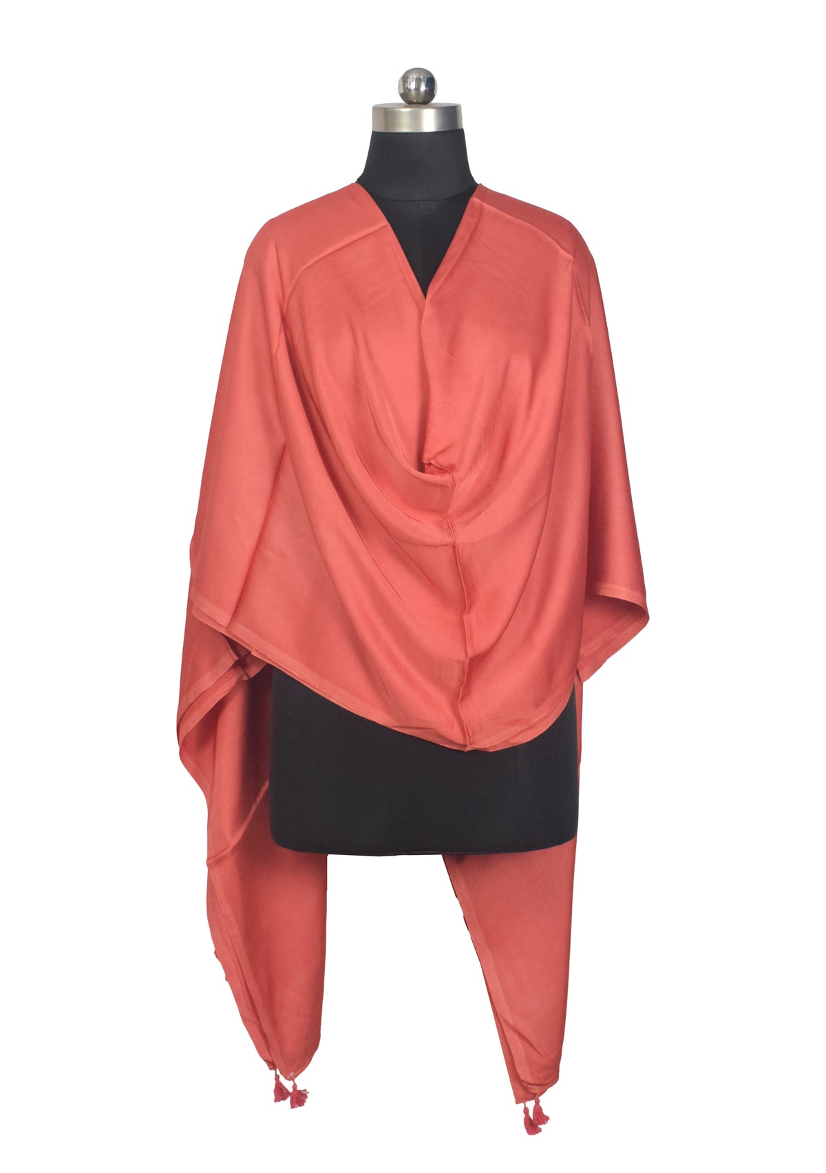 Plain Dyeing Modal Silk Dupatta with Tassels - 2.5 Mtr Length   -  SKU : 0106-PHPH