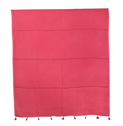 Plain Dyeing Modal Silk Dupatta with Tassels - 2.5 Mtr Length   -  SKU : 0106-PKPK