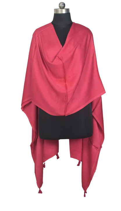 Plain Dyeing Modal Silk Dupatta with Tassels - 2.5 Mtr Length   -  SKU : 0106-PKPK