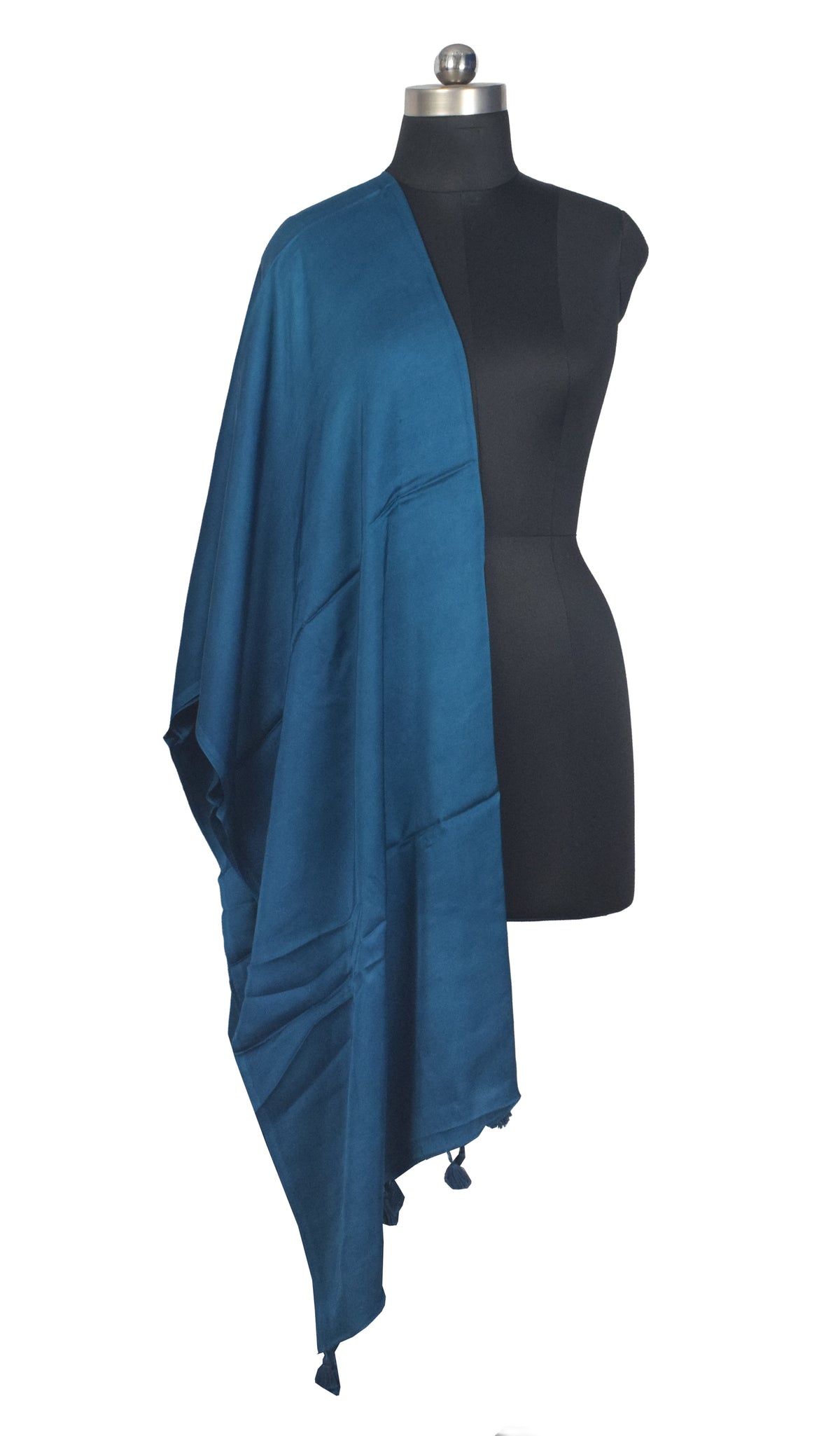Plain Dyeing Modal Silk Dupatta with Tassels - 2.5 Mtr Length   -  SKU : 0106-RGRG