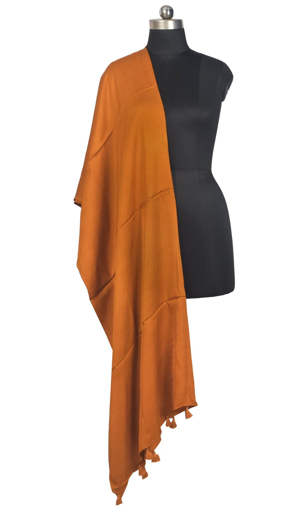 Plain Dyeing Modal Silk Dupatta with Tassels - 2.5 Mtr Length   -  SKU : 0106-RURU