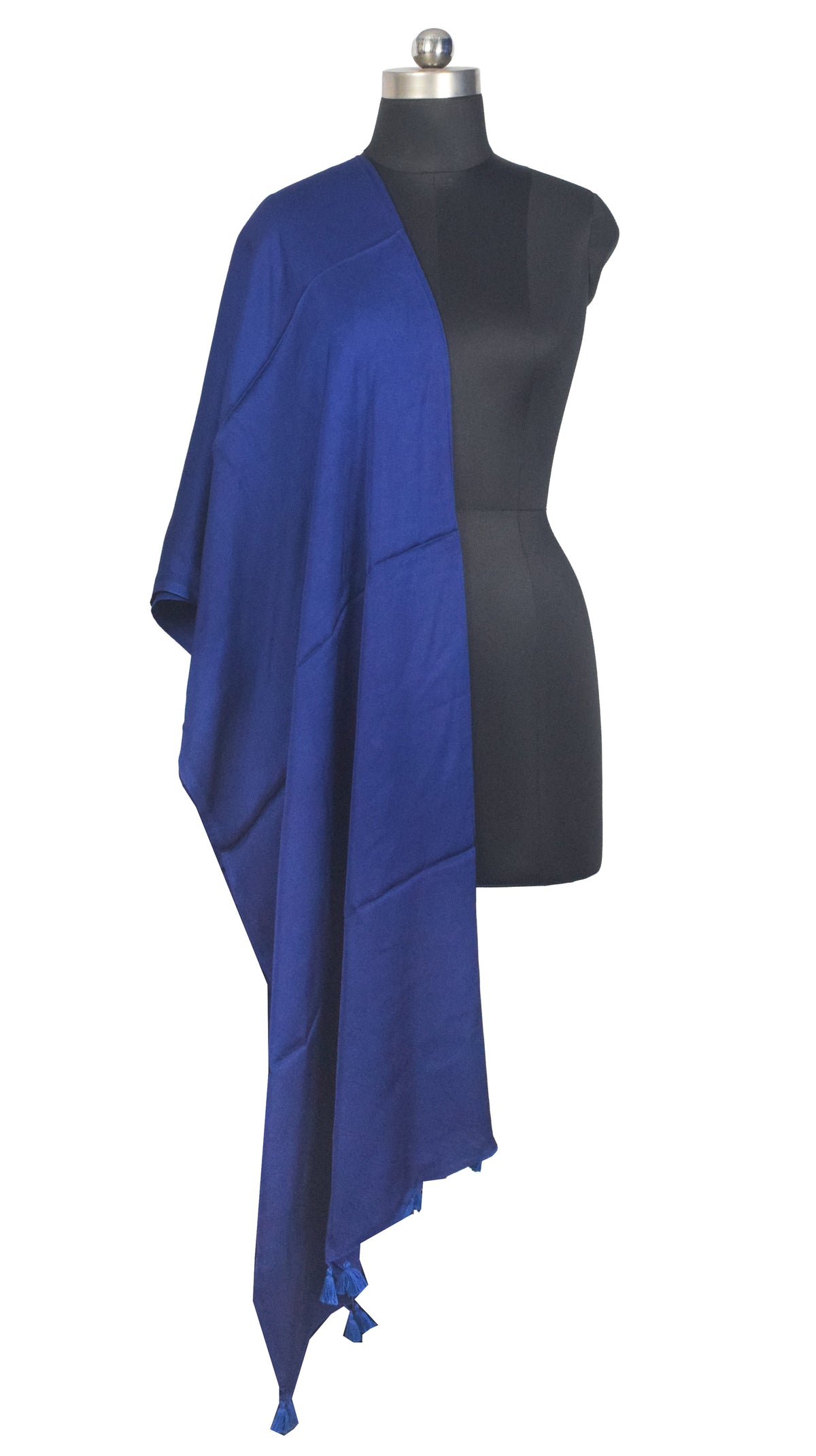Plain Dyeing Modal Silk Dupatta with Tassels - 2.5 Mtr Length   -  SKU : 0106-RYRY