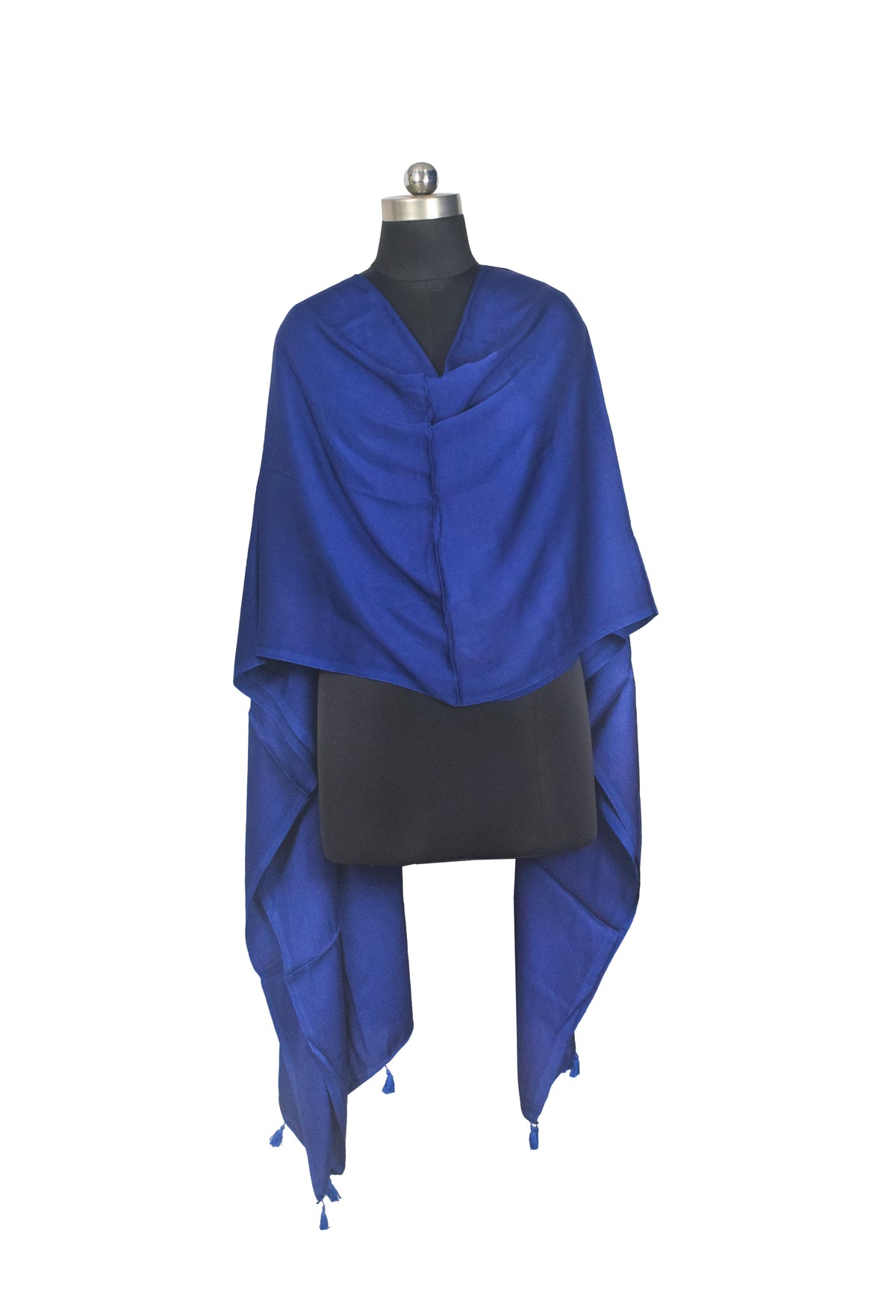 Plain Dyeing Modal Silk Dupatta with Tassels - 2.5 Mtr Length   -  SKU : 0106-RYRY