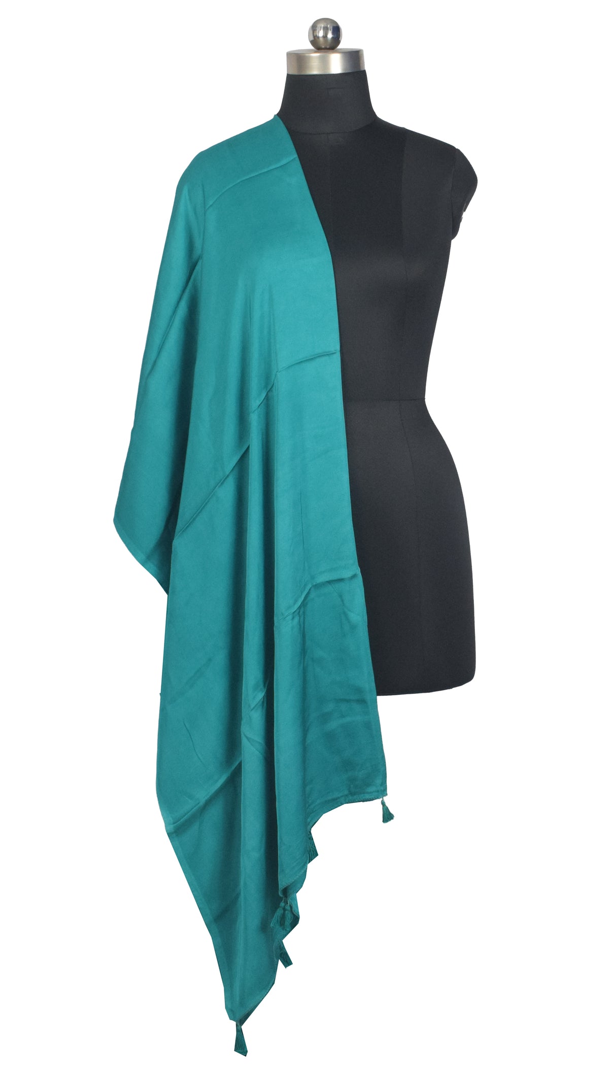 Plain Dyeing Modal Silk Dupatta with Tassels - 2.5 Mtr Length   -  SKU : 0106-SDSD