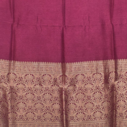 Plain Dyeing Dola Silk Dupatta With Full Nakshi Border & Tassels - 2.5 Mtr Length   -  SKU : ID11901D