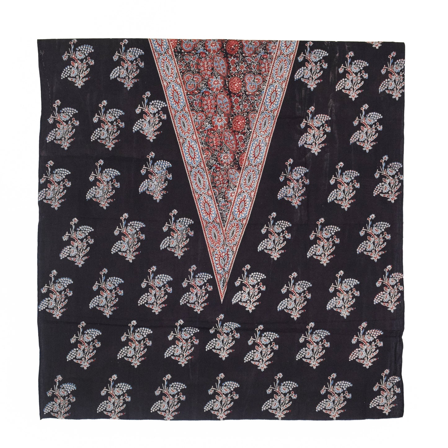 Ajrakh Cotton Natural Dye Three Colour Full Printed Hand Block Print Dress Material with 44 Inch wide Dupatta - 2.5 Mt Top    -  SKU : AI03501S
