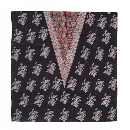 Ajrakh Cotton Natural Dye Three Colour Full Printed Hand Block Print Dress Material with 44 Inch wide Dupatta - 2.5 Mt Top    -  SKU : AI03501S
