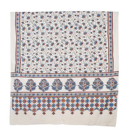 Ajrakh Cotton Natural Dye Three Colour Print | 3 Kam | Hand Block Print Dress Material with 44 Inch wide Dupatta - 2.5 Mt Top   -  SKU : AI03701O