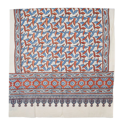 Ajrakh Cotton Natural Dye Three Colour Print | 3 Kam | Hand Block Print Dress Material with 44 Inch wide Dupatta - 2.5 Mt Top   -  SKU : AI03701Q