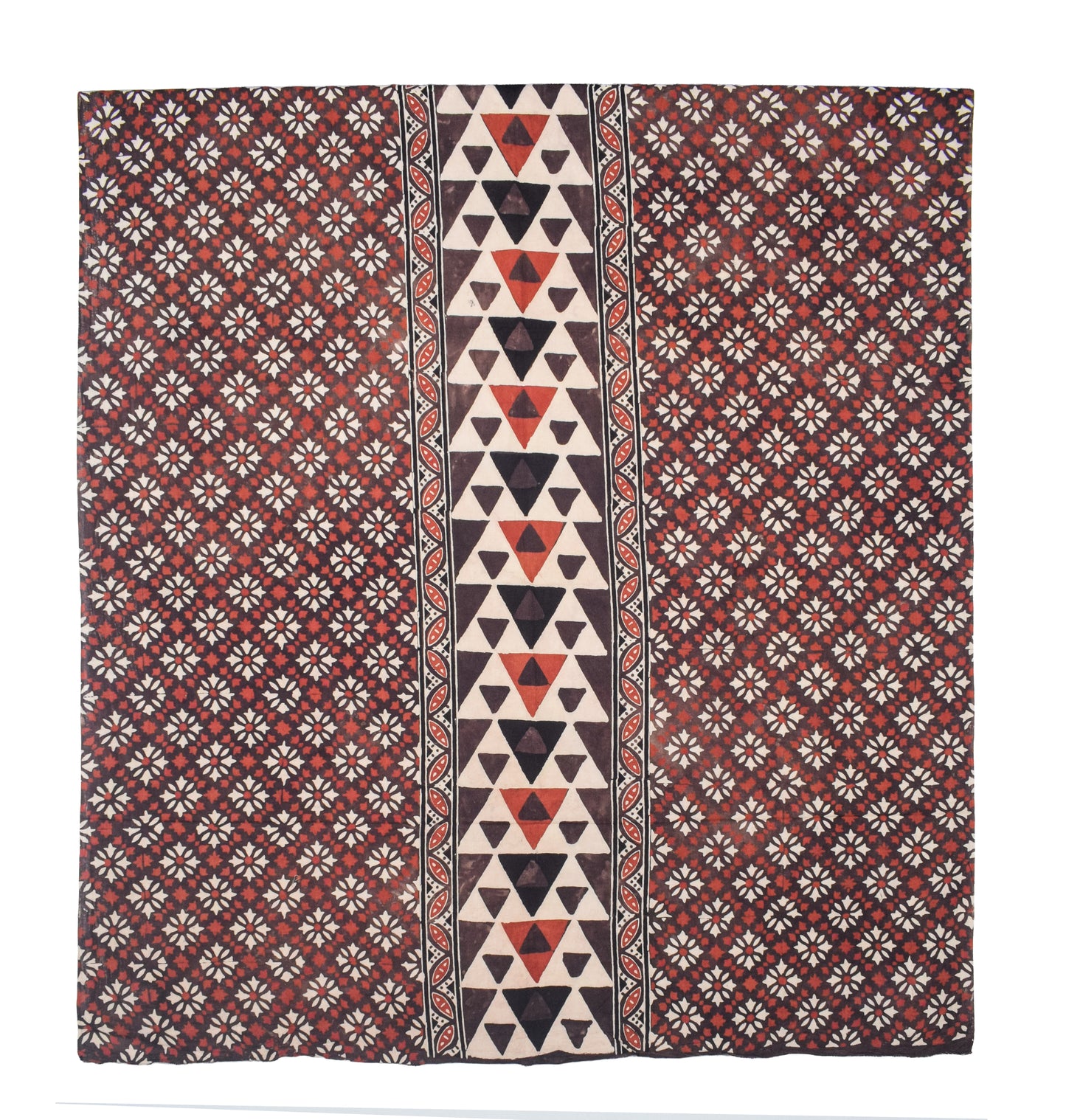 Ajrakh Cotton Natural Dye Three Colour Print | 3 Kam | Hand Block Print Dress Material with 44 Inch wide Dupatta - 2.5 Mt Top   -  SKU : AI03701R